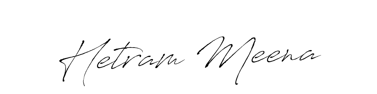 How to make Hetram Meena name signature. Use Antro_Vectra style for creating short signs online. This is the latest handwritten sign. Hetram Meena signature style 6 images and pictures png