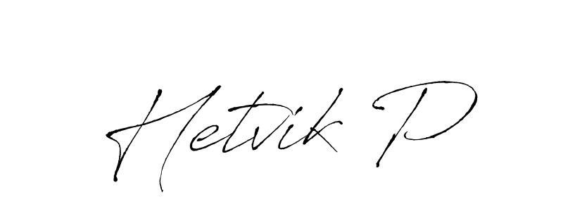 How to make Hetvik P signature? Antro_Vectra is a professional autograph style. Create handwritten signature for Hetvik P name. Hetvik P signature style 6 images and pictures png