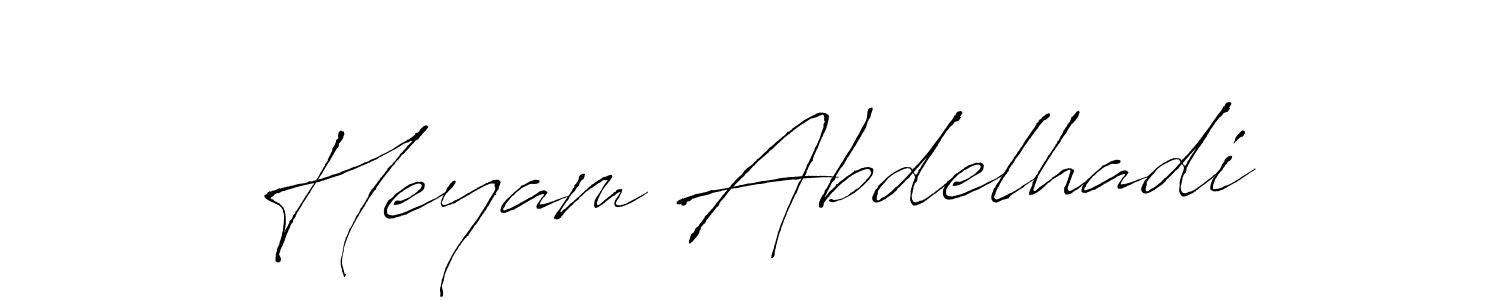 Antro_Vectra is a professional signature style that is perfect for those who want to add a touch of class to their signature. It is also a great choice for those who want to make their signature more unique. Get Heyam Abdelhadi name to fancy signature for free. Heyam Abdelhadi signature style 6 images and pictures png