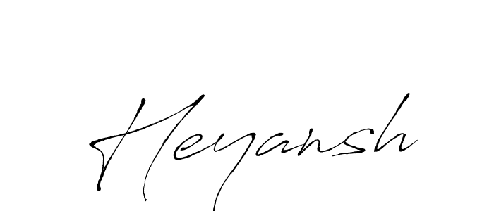 Design your own signature with our free online signature maker. With this signature software, you can create a handwritten (Antro_Vectra) signature for name Heyansh. Heyansh signature style 6 images and pictures png