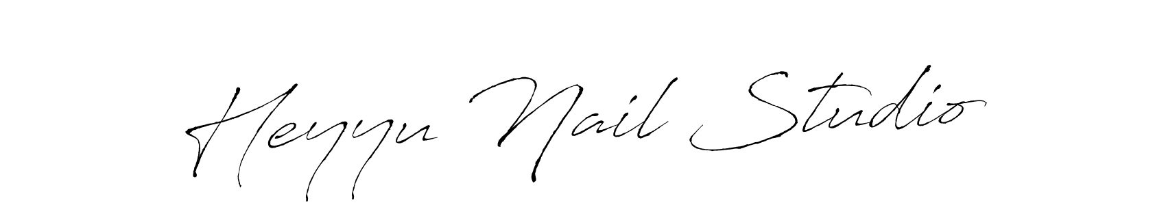 Make a beautiful signature design for name Heyyu Nail Studio. With this signature (Antro_Vectra) style, you can create a handwritten signature for free. Heyyu Nail Studio signature style 6 images and pictures png