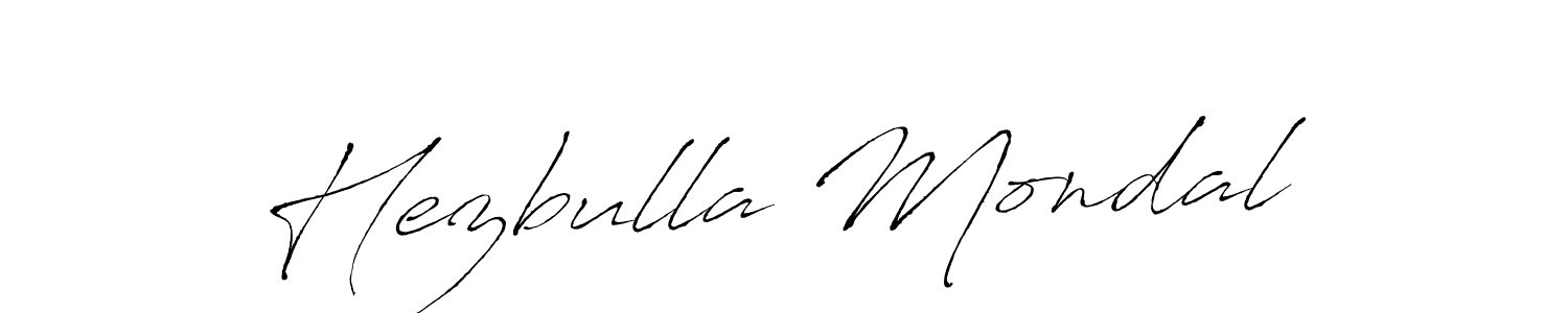 Similarly Antro_Vectra is the best handwritten signature design. Signature creator online .You can use it as an online autograph creator for name Hezbulla Mondal. Hezbulla Mondal signature style 6 images and pictures png