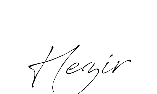Make a beautiful signature design for name Hezir. With this signature (Antro_Vectra) style, you can create a handwritten signature for free. Hezir signature style 6 images and pictures png