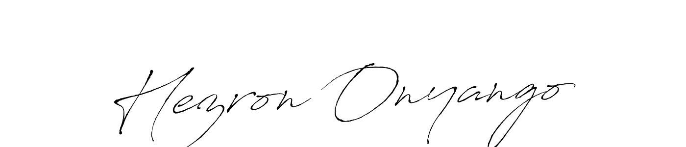 Also we have Hezron Onyango name is the best signature style. Create professional handwritten signature collection using Antro_Vectra autograph style. Hezron Onyango signature style 6 images and pictures png