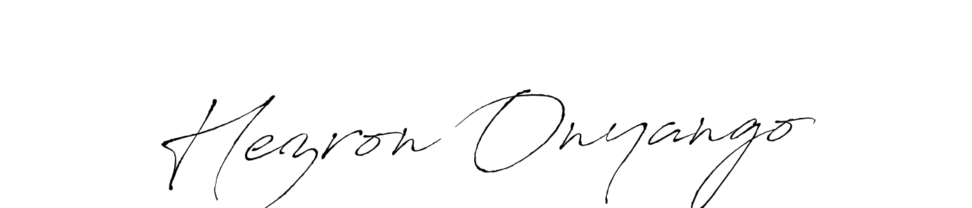 Make a beautiful signature design for name Hezron Onyango. With this signature (Antro_Vectra) style, you can create a handwritten signature for free. Hezron Onyango signature style 6 images and pictures png