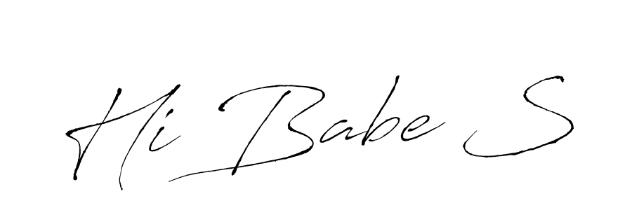 How to make Hi Babe S signature? Antro_Vectra is a professional autograph style. Create handwritten signature for Hi Babe S name. Hi Babe S signature style 6 images and pictures png