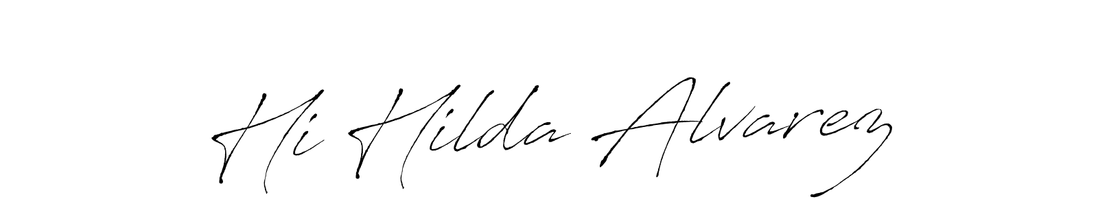 You should practise on your own different ways (Antro_Vectra) to write your name (Hi Hilda Alvarez) in signature. don't let someone else do it for you. Hi Hilda Alvarez signature style 6 images and pictures png