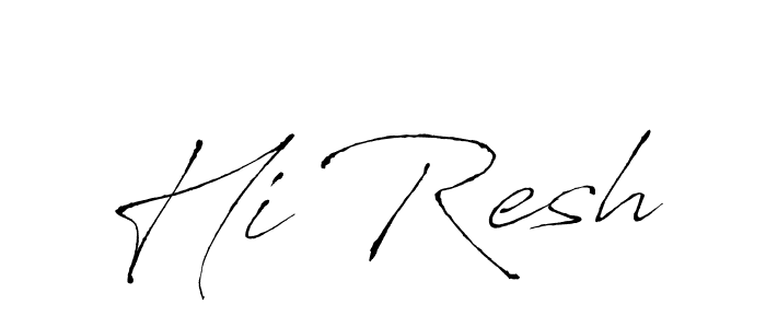 if you are searching for the best signature style for your name Hi Resh. so please give up your signature search. here we have designed multiple signature styles  using Antro_Vectra. Hi Resh signature style 6 images and pictures png