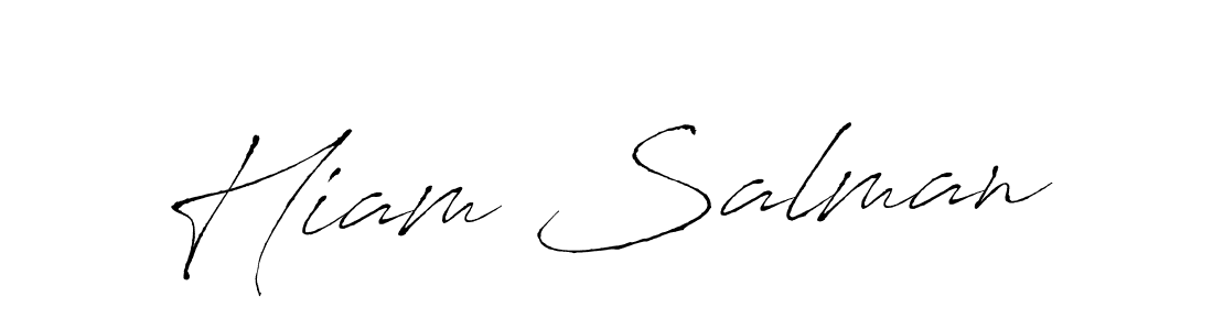 Use a signature maker to create a handwritten signature online. With this signature software, you can design (Antro_Vectra) your own signature for name Hiam Salman. Hiam Salman signature style 6 images and pictures png