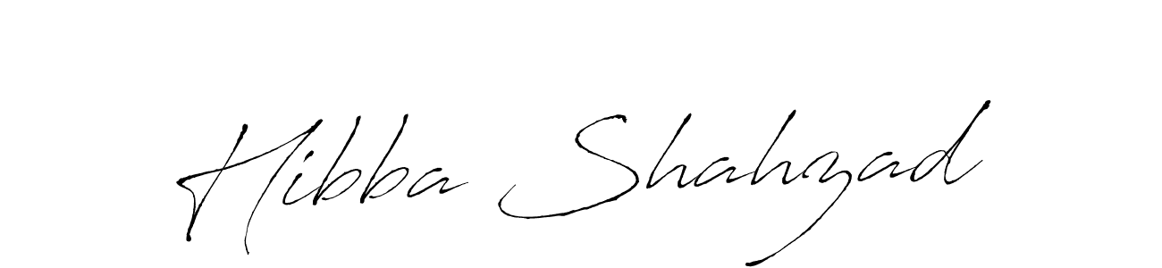 How to make Hibba Shahzad name signature. Use Antro_Vectra style for creating short signs online. This is the latest handwritten sign. Hibba Shahzad signature style 6 images and pictures png