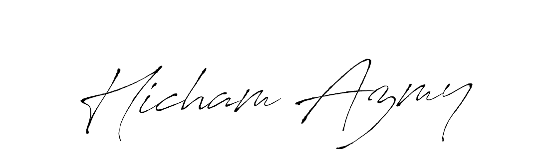 How to make Hicham Azmy name signature. Use Antro_Vectra style for creating short signs online. This is the latest handwritten sign. Hicham Azmy signature style 6 images and pictures png