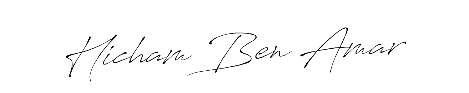 Also You can easily find your signature by using the search form. We will create Hicham Ben Amar name handwritten signature images for you free of cost using Antro_Vectra sign style. Hicham Ben Amar signature style 6 images and pictures png