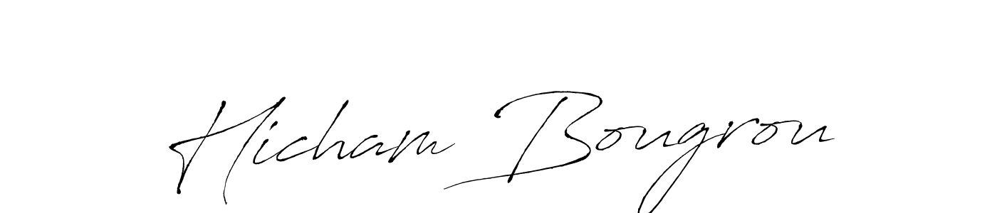 How to make Hicham Bougrou signature? Antro_Vectra is a professional autograph style. Create handwritten signature for Hicham Bougrou name. Hicham Bougrou signature style 6 images and pictures png