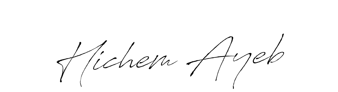 Similarly Antro_Vectra is the best handwritten signature design. Signature creator online .You can use it as an online autograph creator for name Hichem Ayeb. Hichem Ayeb signature style 6 images and pictures png