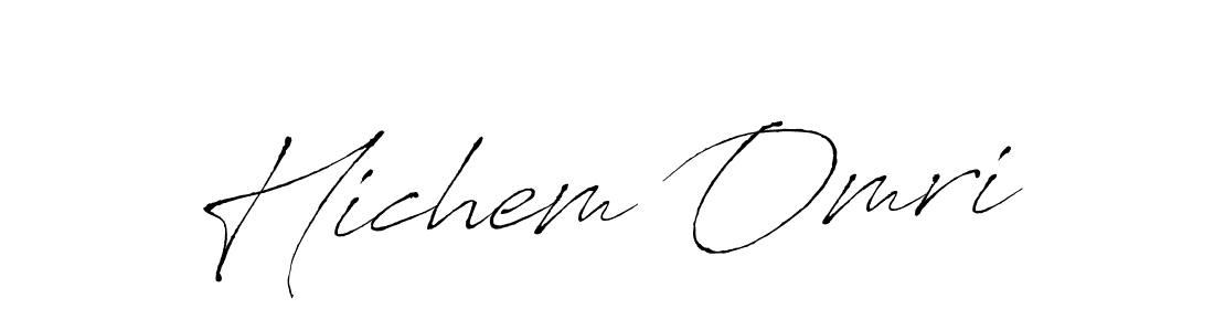 This is the best signature style for the Hichem Omri name. Also you like these signature font (Antro_Vectra). Mix name signature. Hichem Omri signature style 6 images and pictures png