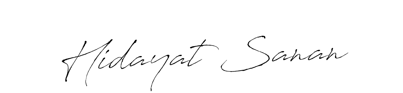 How to make Hidayat Sanan name signature. Use Antro_Vectra style for creating short signs online. This is the latest handwritten sign. Hidayat Sanan signature style 6 images and pictures png