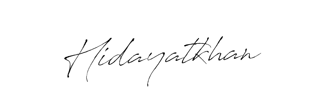 Create a beautiful signature design for name Hidayatkhan. With this signature (Antro_Vectra) fonts, you can make a handwritten signature for free. Hidayatkhan signature style 6 images and pictures png