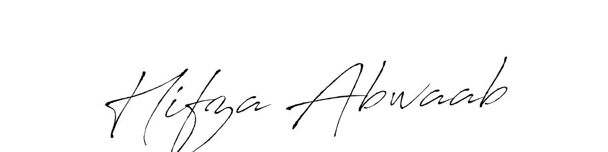 The best way (Antro_Vectra) to make a short signature is to pick only two or three words in your name. The name Hifza Abwaab include a total of six letters. For converting this name. Hifza Abwaab signature style 6 images and pictures png