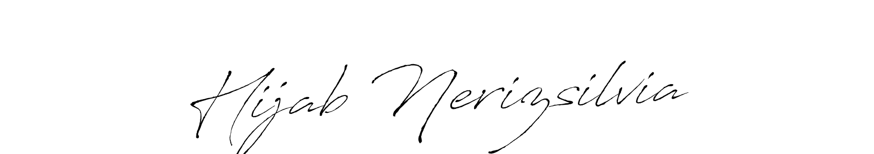 The best way (Antro_Vectra) to make a short signature is to pick only two or three words in your name. The name Hijab Nerizsilvia include a total of six letters. For converting this name. Hijab Nerizsilvia signature style 6 images and pictures png