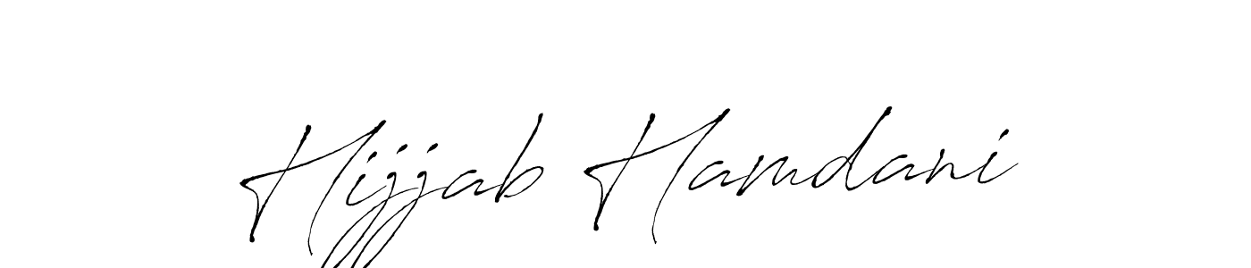 The best way (Antro_Vectra) to make a short signature is to pick only two or three words in your name. The name Hijjab Hamdani include a total of six letters. For converting this name. Hijjab Hamdani signature style 6 images and pictures png