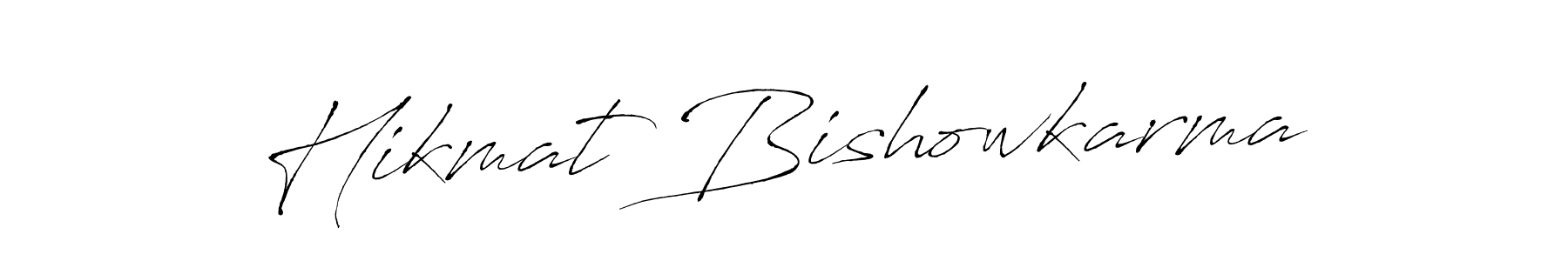 Make a beautiful signature design for name Hikmat Bishowkarma. With this signature (Antro_Vectra) style, you can create a handwritten signature for free. Hikmat Bishowkarma signature style 6 images and pictures png