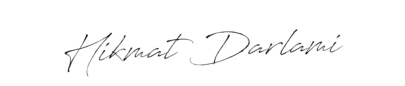 Hikmat Darlami stylish signature style. Best Handwritten Sign (Antro_Vectra) for my name. Handwritten Signature Collection Ideas for my name Hikmat Darlami. Hikmat Darlami signature style 6 images and pictures png