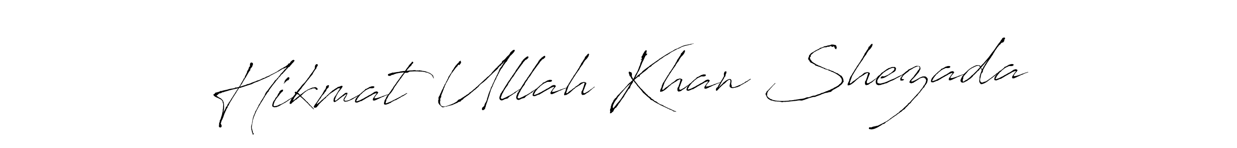 Hikmat Ullah Khan Shezada stylish signature style. Best Handwritten Sign (Antro_Vectra) for my name. Handwritten Signature Collection Ideas for my name Hikmat Ullah Khan Shezada. Hikmat Ullah Khan Shezada signature style 6 images and pictures png