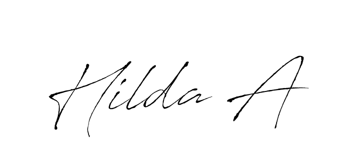 Use a signature maker to create a handwritten signature online. With this signature software, you can design (Antro_Vectra) your own signature for name Hilda A. Hilda A signature style 6 images and pictures png