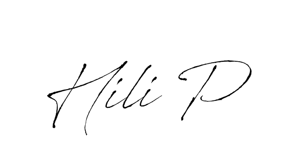 How to make Hili P name signature. Use Antro_Vectra style for creating short signs online. This is the latest handwritten sign. Hili P signature style 6 images and pictures png