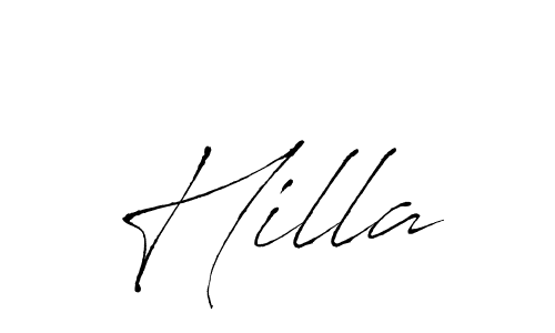 Make a beautiful signature design for name Hilla. With this signature (Antro_Vectra) style, you can create a handwritten signature for free. Hilla signature style 6 images and pictures png