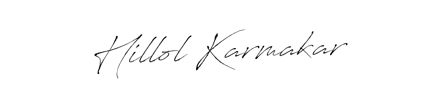 Create a beautiful signature design for name Hillol Karmakar. With this signature (Antro_Vectra) fonts, you can make a handwritten signature for free. Hillol Karmakar signature style 6 images and pictures png