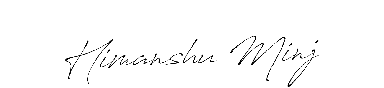How to make Himanshu Minj name signature. Use Antro_Vectra style for creating short signs online. This is the latest handwritten sign. Himanshu Minj signature style 6 images and pictures png