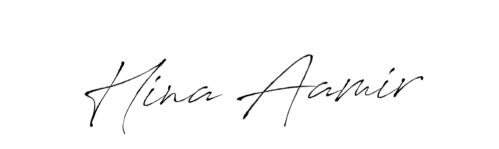 Similarly Antro_Vectra is the best handwritten signature design. Signature creator online .You can use it as an online autograph creator for name Hina Aamir. Hina Aamir signature style 6 images and pictures png