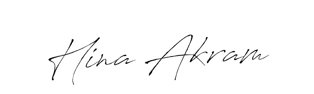 How to make Hina Akram name signature. Use Antro_Vectra style for creating short signs online. This is the latest handwritten sign. Hina Akram signature style 6 images and pictures png