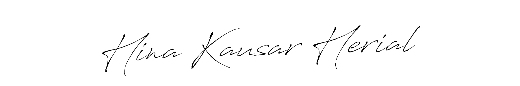 Make a beautiful signature design for name Hina Kausar Herial. With this signature (Antro_Vectra) style, you can create a handwritten signature for free. Hina Kausar Herial signature style 6 images and pictures png