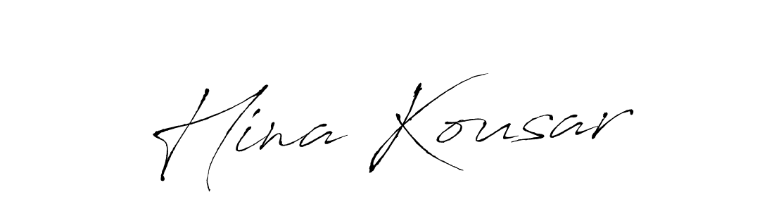 Create a beautiful signature design for name Hina Kousar. With this signature (Antro_Vectra) fonts, you can make a handwritten signature for free. Hina Kousar signature style 6 images and pictures png