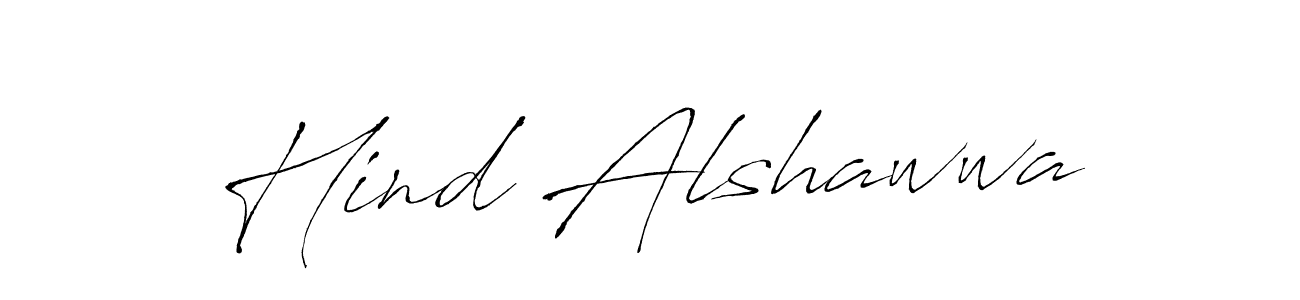 Design your own signature with our free online signature maker. With this signature software, you can create a handwritten (Antro_Vectra) signature for name Hind Alshawwa. Hind Alshawwa signature style 6 images and pictures png