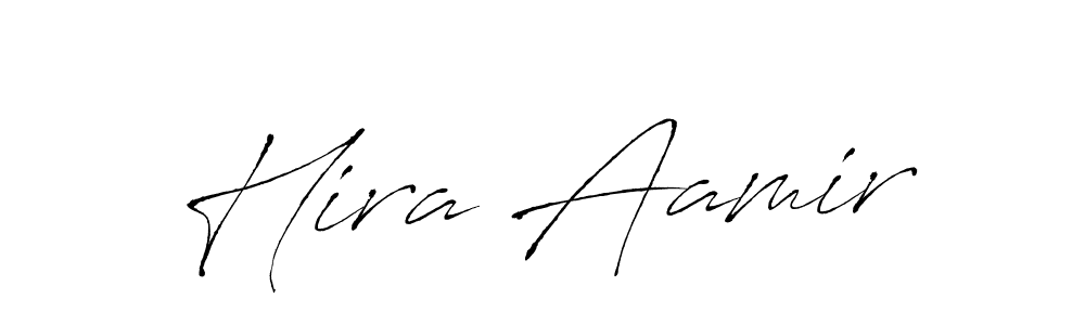 Create a beautiful signature design for name Hira Aamir. With this signature (Antro_Vectra) fonts, you can make a handwritten signature for free. Hira Aamir signature style 6 images and pictures png