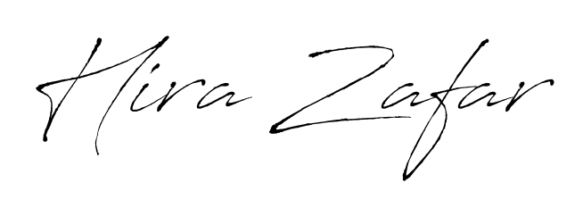 Looking for an artistic signature for Hira Zafar? The Antro_Vectra calligraphy style gives a sophisticated flow suitable for business cards and emails. Hira Zafar signature style 6 images and pictures png