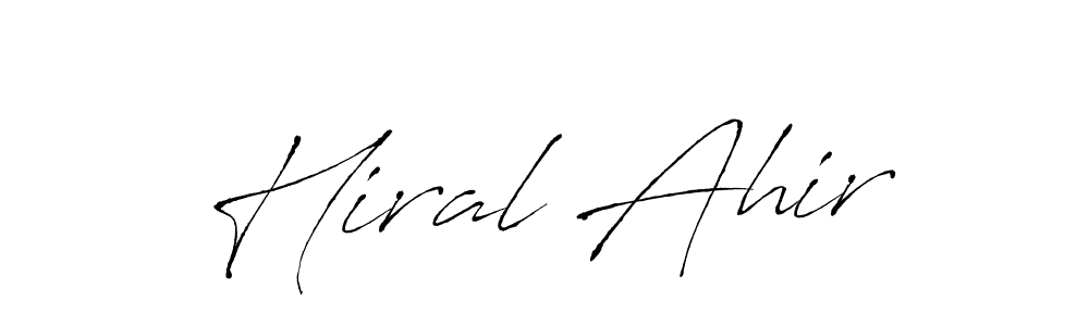 Also You can easily find your signature by using the search form. We will create Hiral Ahir name handwritten signature images for you free of cost using Antro_Vectra sign style. Hiral Ahir signature style 6 images and pictures png