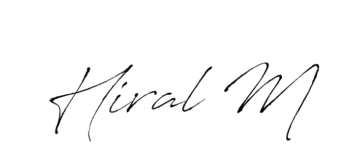 The best way (Antro_Vectra) to make a short signature is to pick only two or three words in your name. The name Hiral M include a total of six letters. For converting this name. Hiral M signature style 6 images and pictures png