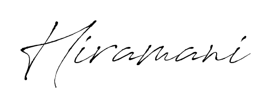 Generate high-definition signature styles for Hiramani. The Antro_Vectra typeface ensures crisp legibility and sophisticated design. Hiramani signature style 6 images and pictures png