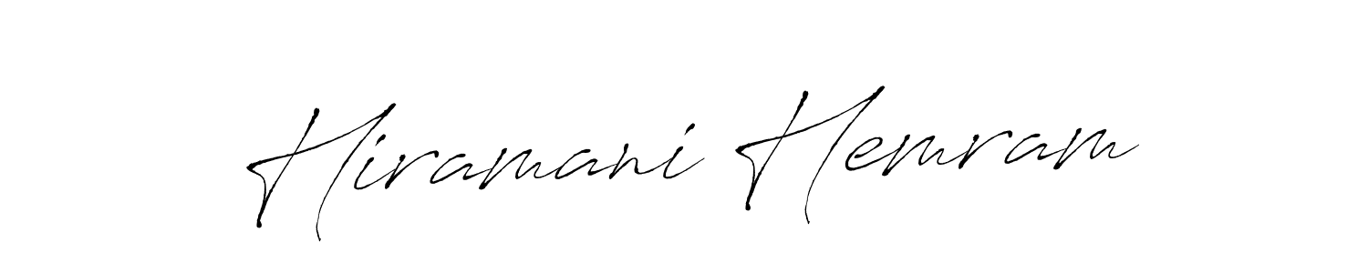 Make a beautiful signature design for name Hiramani Hemram. With this signature (Antro_Vectra) style, you can create a handwritten signature for free. Hiramani Hemram signature style 6 images and pictures png
