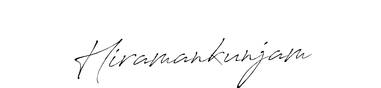 Antro_Vectra is a professional signature style that is perfect for those who want to add a touch of class to their signature. It is also a great choice for those who want to make their signature more unique. Get Hiramankunjam name to fancy signature for free. Hiramankunjam signature style 6 images and pictures png