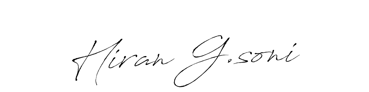 Make a beautiful signature design for name Hiran G.soni. With this signature (Antro_Vectra) style, you can create a handwritten signature for free. Hiran G.soni signature style 6 images and pictures png