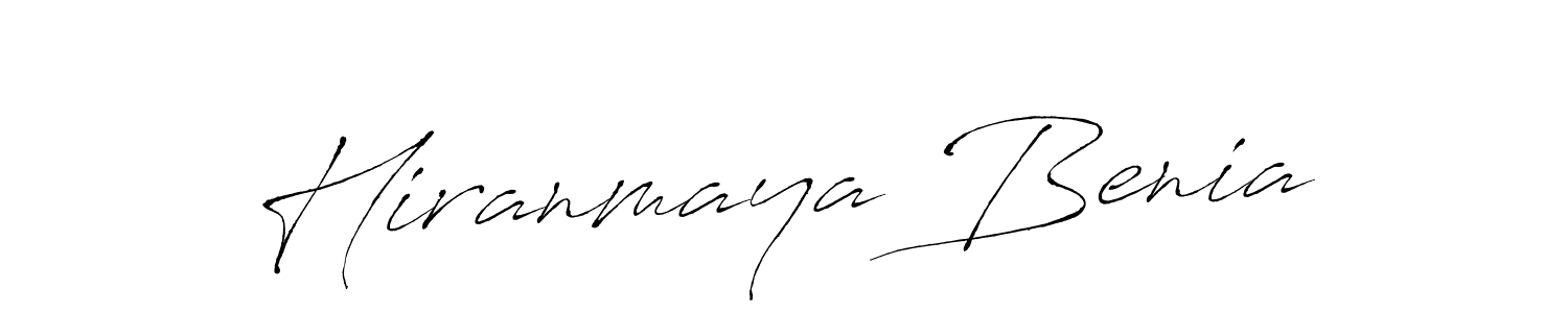 Create a beautiful signature design for name Hiranmaya Benia. With this signature (Antro_Vectra) fonts, you can make a handwritten signature for free. Hiranmaya Benia signature style 6 images and pictures png