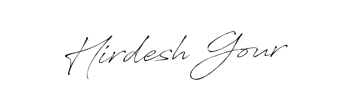 The best way (Antro_Vectra) to make a short signature is to pick only two or three words in your name. The name Hirdesh Gour include a total of six letters. For converting this name. Hirdesh Gour signature style 6 images and pictures png