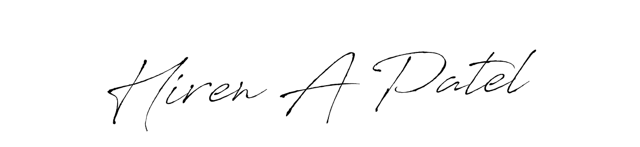 It looks lik you need a new signature style for name Hiren A Patel. Design unique handwritten (Antro_Vectra) signature with our free signature maker in just a few clicks. Hiren A Patel signature style 6 images and pictures png