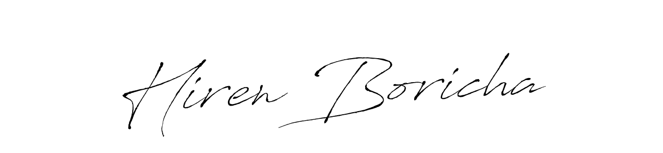 This is the best signature style for the Hiren Boricha name. Also you like these signature font (Antro_Vectra). Mix name signature. Hiren Boricha signature style 6 images and pictures png