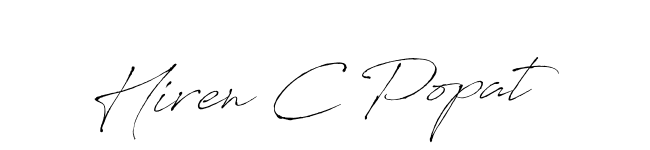 The best way (Antro_Vectra) to make a short signature is to pick only two or three words in your name. The name Hiren C Popat include a total of six letters. For converting this name. Hiren C Popat signature style 6 images and pictures png